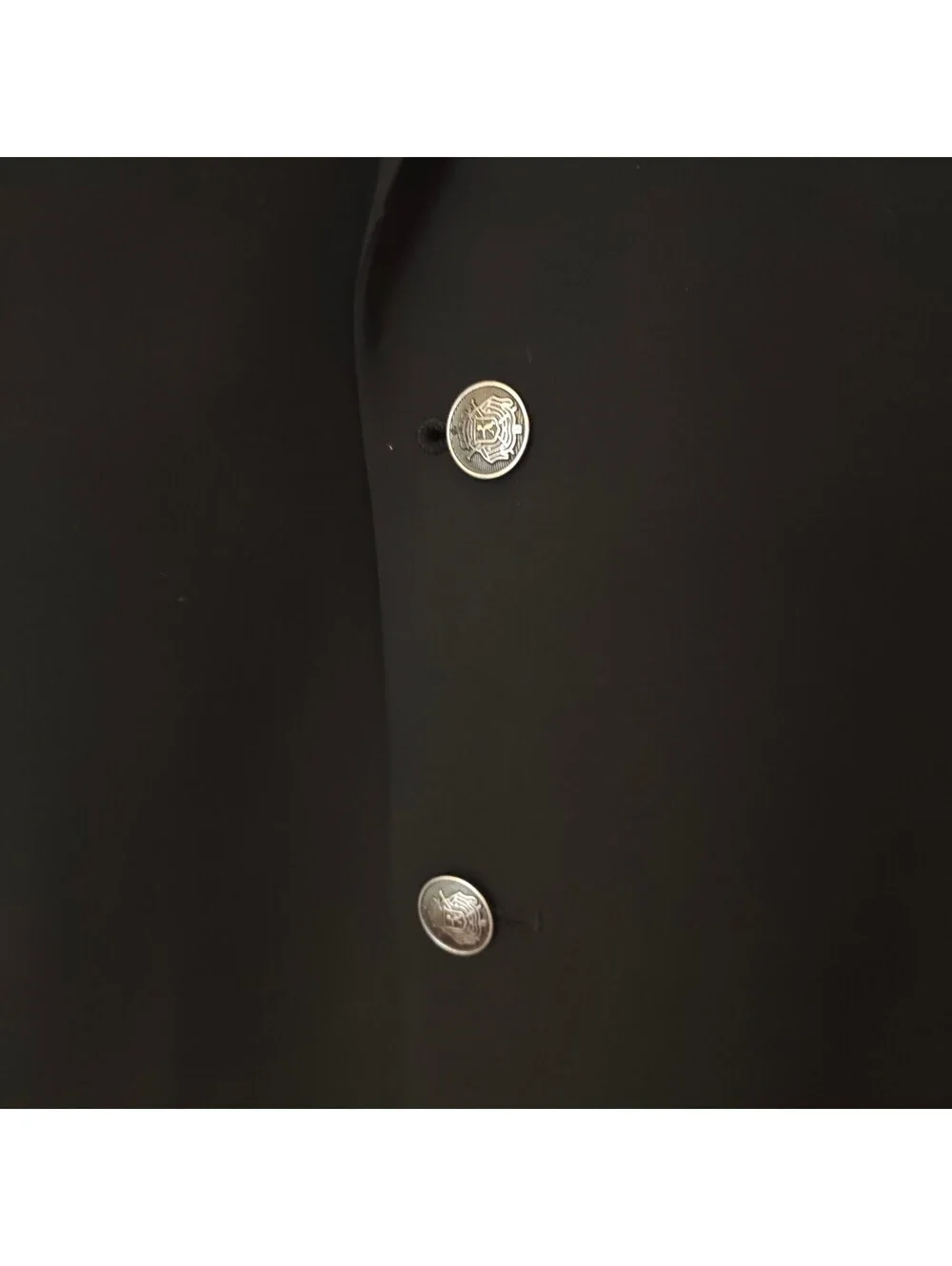 Michael Kors wool blend black suit jacket with silver buttons